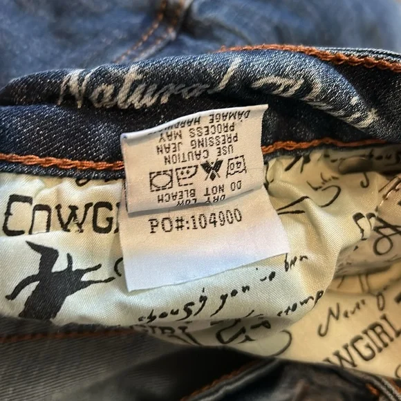 Cowgirl Tuff Blue Denim Jeans with Turquoise Accents - Picture 5 of 5